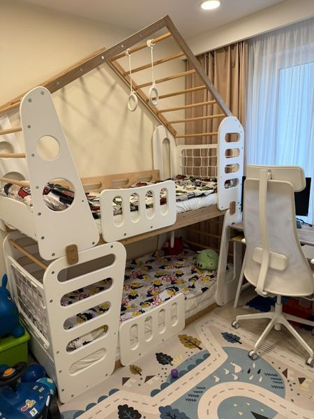 Кровать 2 этажная Домик 800х1600 Белая 2ЛБ1 фото