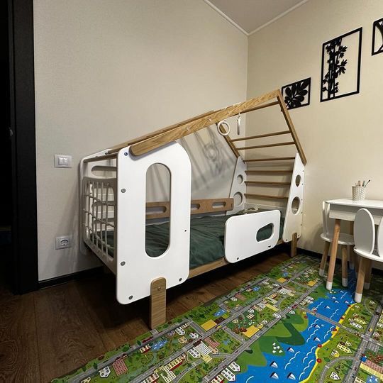 Ліжко будиночок спорт маленьке 800х1600 Біле ЛБ116080 фото